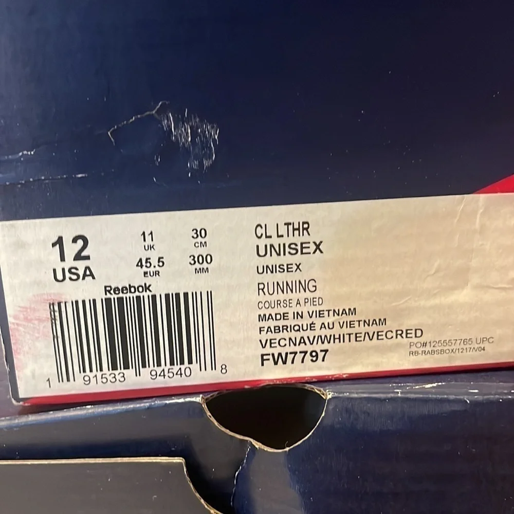 🌼NIB REEBOK UNISEX CLASIC LEATHER RUNNING SHOES. - Picture 10 of 10
